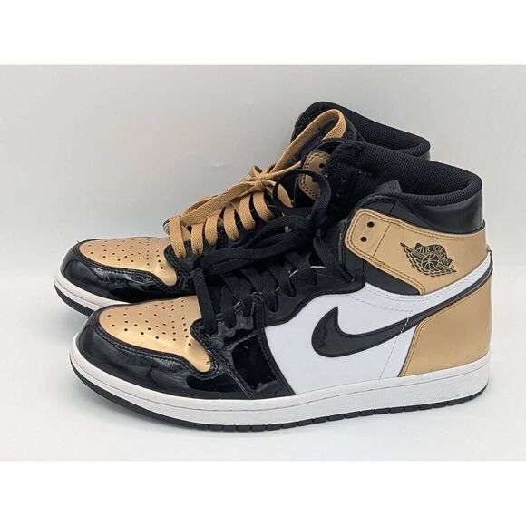 Jordan 1 retro high Patent gold toe men's size 8 - Picture 2 of 12